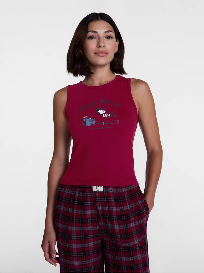 Peanuts Women's and Women's Plus Size Snoopy Ghost Stories Sleep Tank Top, Sizes XS-2X | Walmart (US)