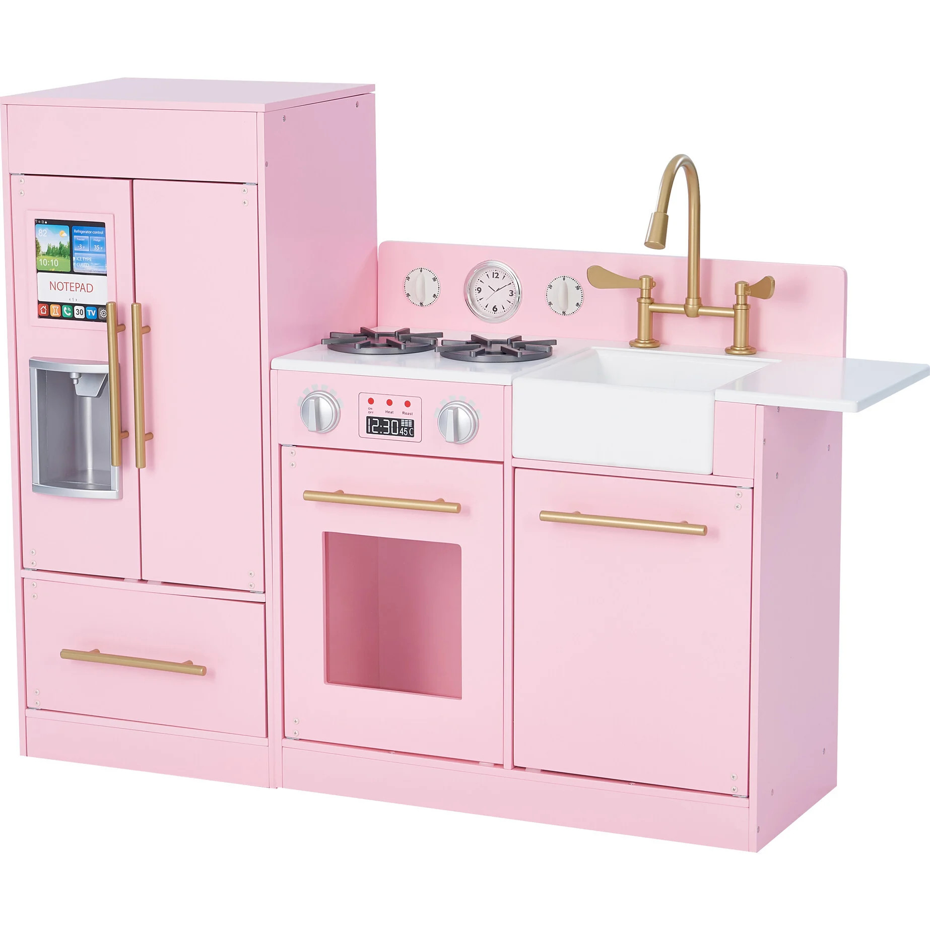 Little Chef Charlotte Modern Play Kitchen, Pink/Gold | Maisonette