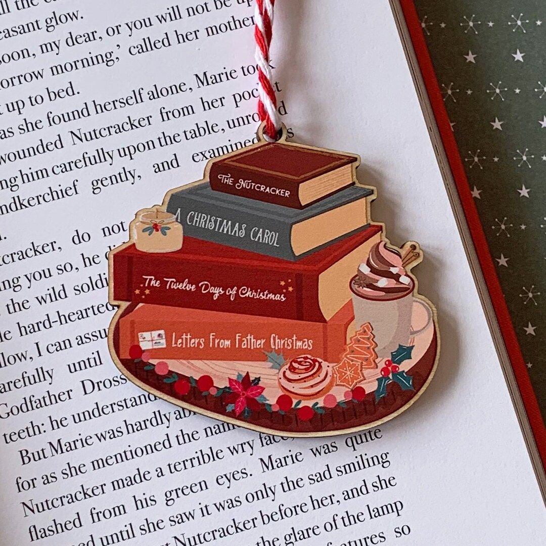 Festive Book Stack Wooden Christmas Tree Decoration - Bookish - Cosy Decoration - Gifts for Book ... | Etsy (US)