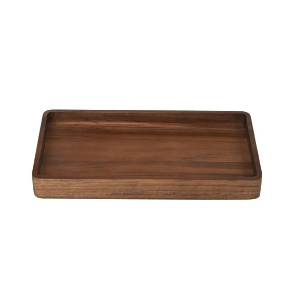 Better Homes & Gardens Acacia Wood Tray Organizer, Walnut | Walmart (US)