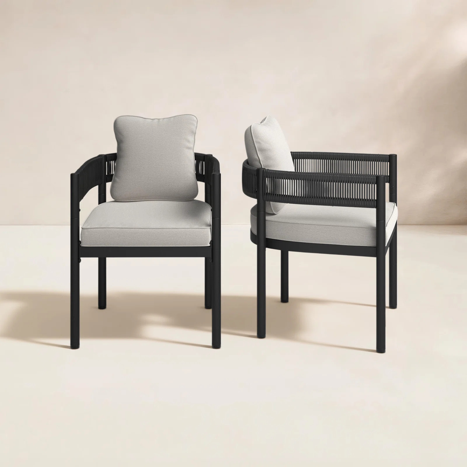 Joss & Main Alexandria Outdoor Dining Chair With Cushions Set Of 2 & Reviews | Wayfair | Wayfair North America
