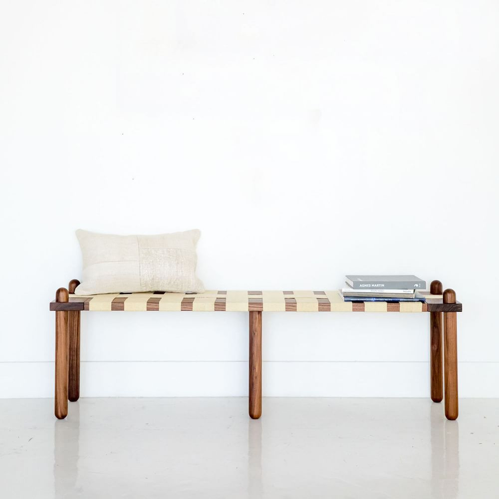 Jute Capsule Bench, Walnut | West Elm (US)