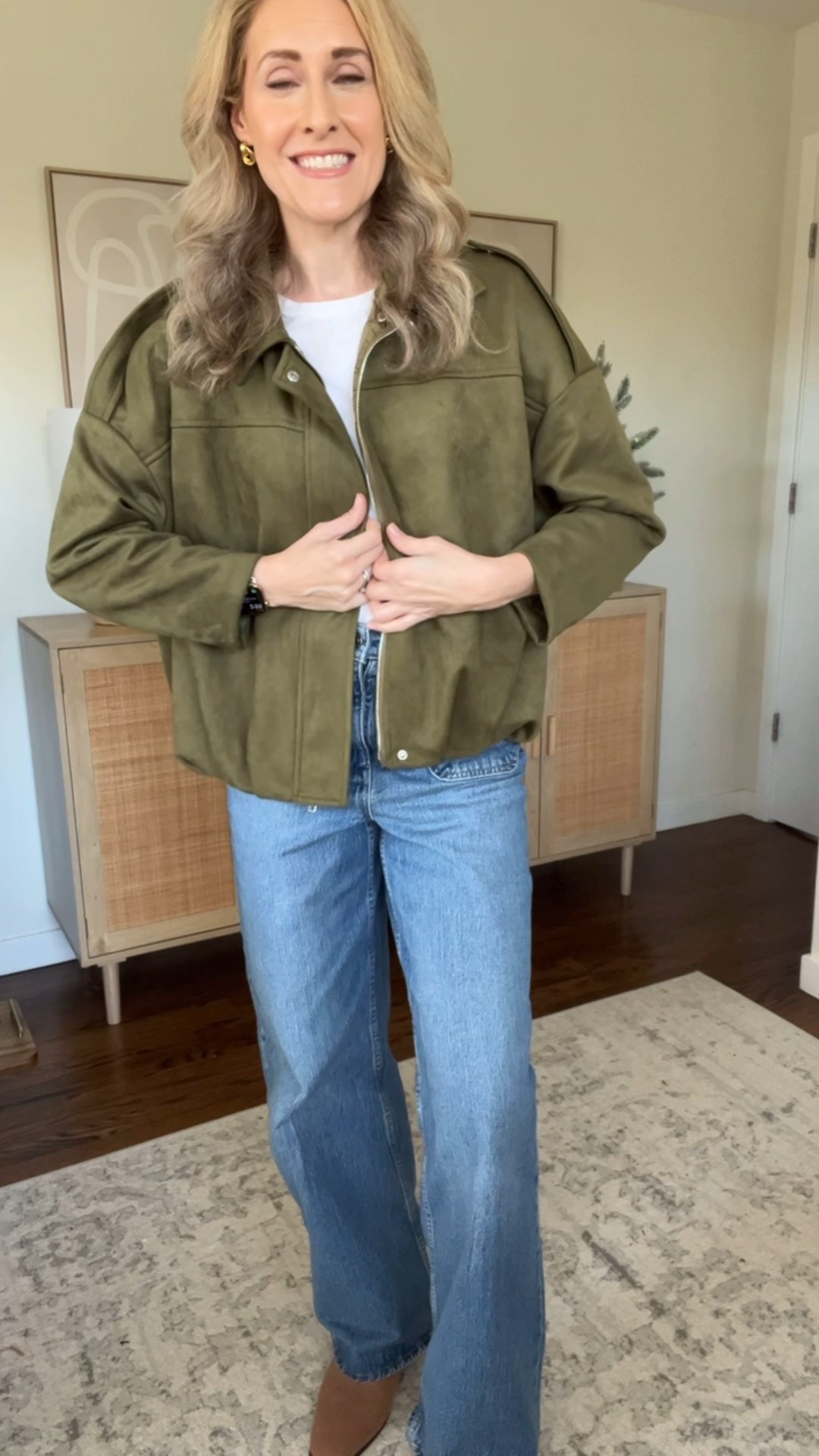 On deal for $33.96, which is the same price it was for Cyber Monday! This Amazon faux suede jacket has a unique bubble hem and drapes beautifully, soft and lightweight so you can wear it indoors. Fits true to size and I’m in a small. #amazonfashion 

#LTKFindsUnder50 #LTKFindsUnder100 #LTKOver40