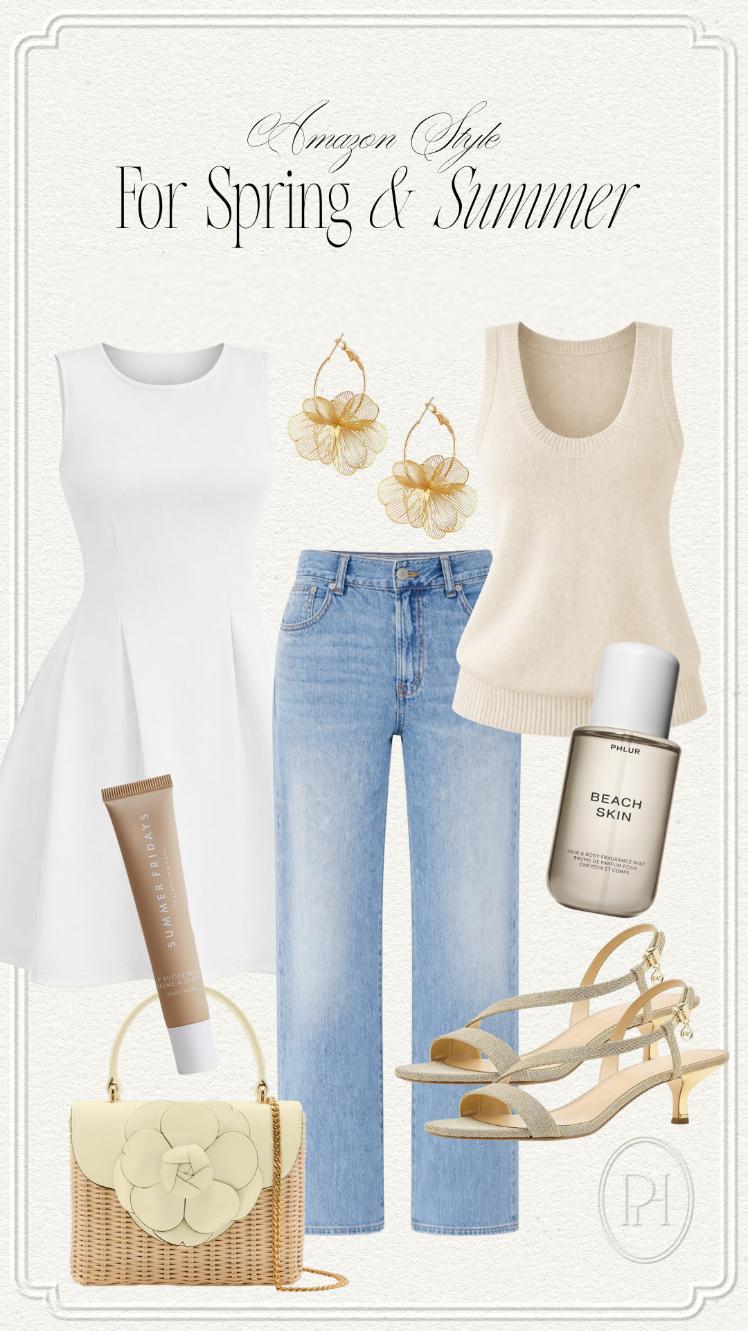 Amazon fashion finds that are perfect for spring and all throughout summer!

neutral fashion, neutral style, spring fashion, spring style, spring looks, spring outfit, summer style, summer fashion, summer looks, summer outfit, white dress, a-line dress, mini dress, mini dress, knit tank top, tan tank top, straight leg jeans, light wash denim. kitten heel sandals, designer handbag, summer handbag, spring handbag, floral handbag, purse, crossbody bag, body spray, lip balm, gold earrings, flower earrings, floral earrings 

 #LTKgrwm #LTKootd #LTKSeasonal
