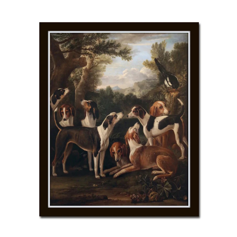 Hounds and a Magpie Print, Vintage Dog Painting, Wall Art, Giclee, Antique Foxhunting Print, Brit... | Etsy (US)