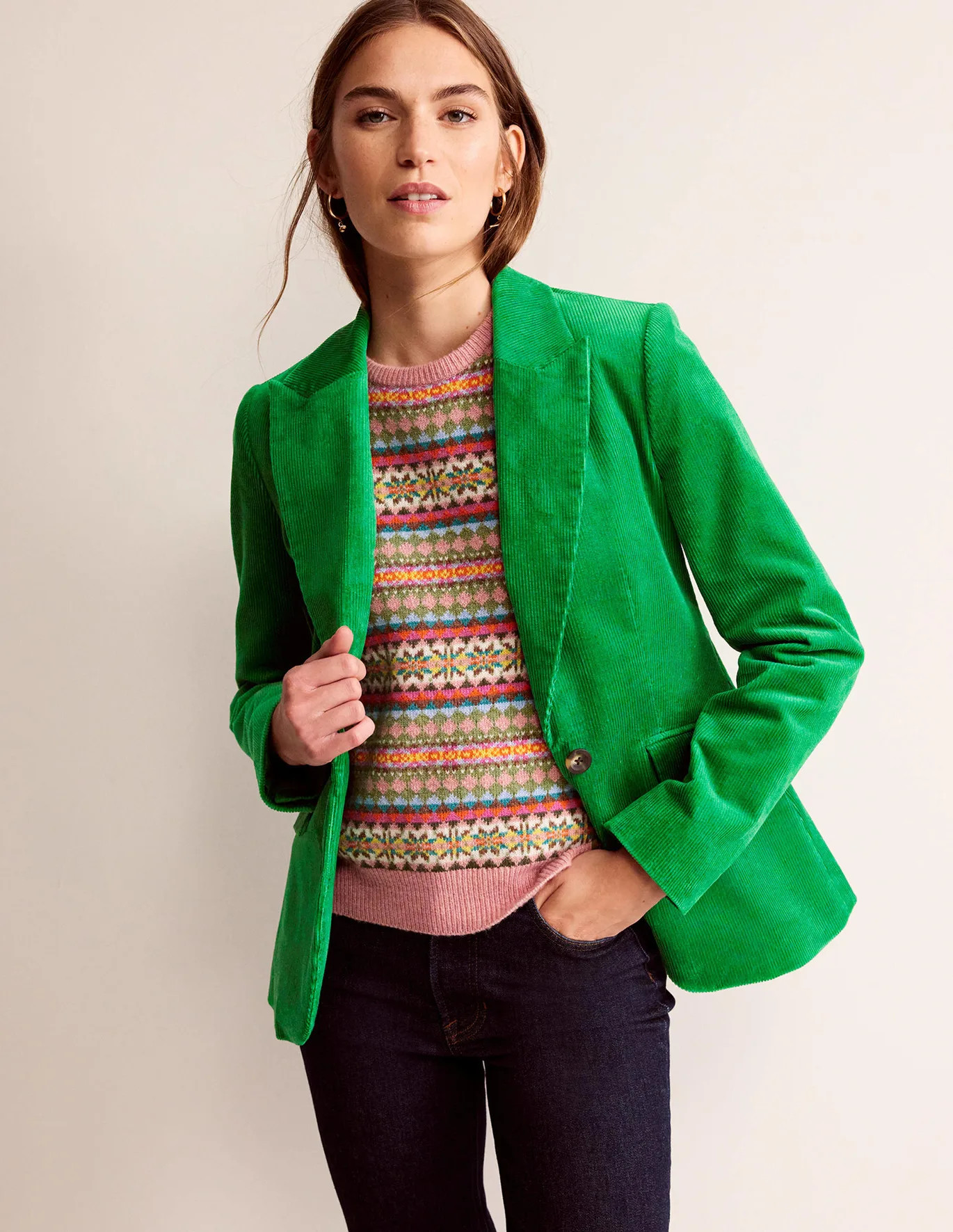 Marylebone Cord Blazer - Highland Green | Boden (UK & IE)