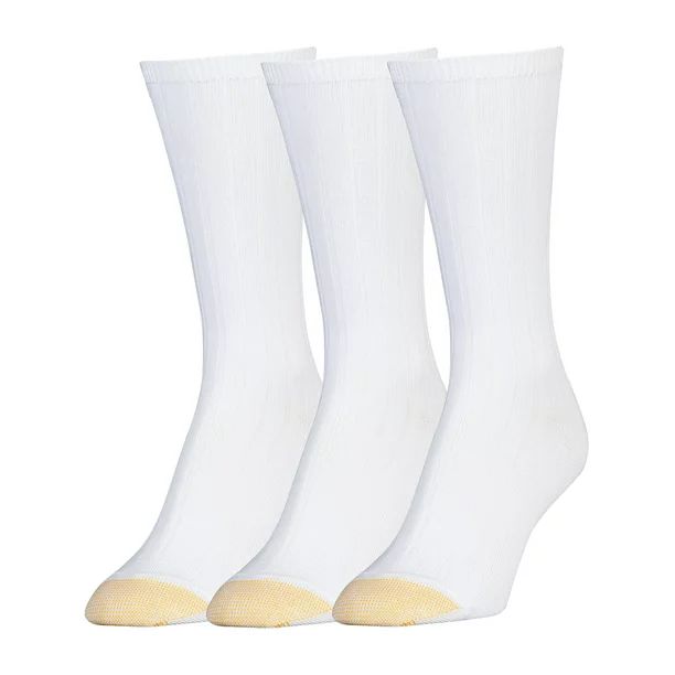 Gold Toe Women's Ultra Soft Verona Casual Crew Socks - 3 Pack, White, Medium | Walmart (US)
