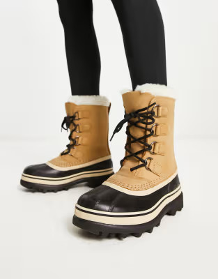 Sorel Caribou Apres snow boots in tan | ASOS (Global)