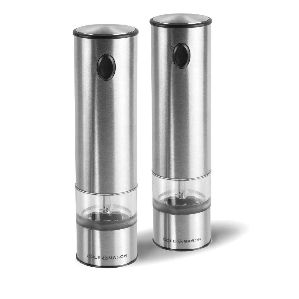 Cole & Mason 8"" Stainless Steel Electronic Salt and Pepper Mill Gift Set | Target