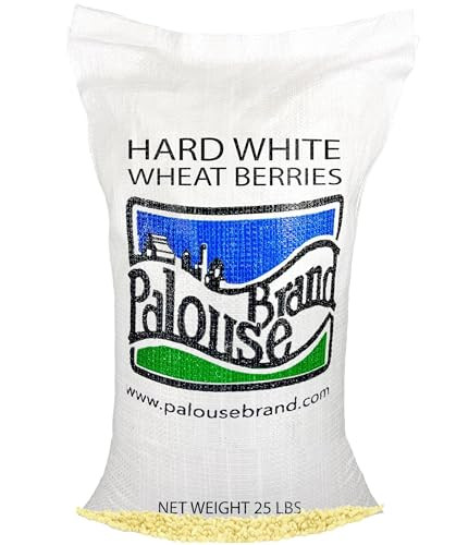 Certified Glyphosate Residue Free | Hard White Wheat Berries | 25 LBS | Family Farmed in Washington State | 100% Desiccant Free | Sproutable | Non-GMO Project Verified | Kosher | Poly Bag | Amazon (US)