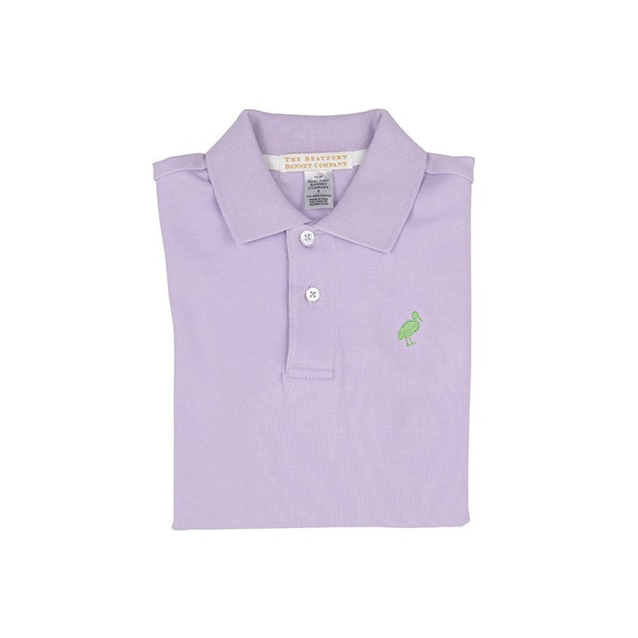 Prim & Proper Polo & Onesie - Lauderdale Lavender with Grenada Green Stork | The Beaufort Bonnet Company