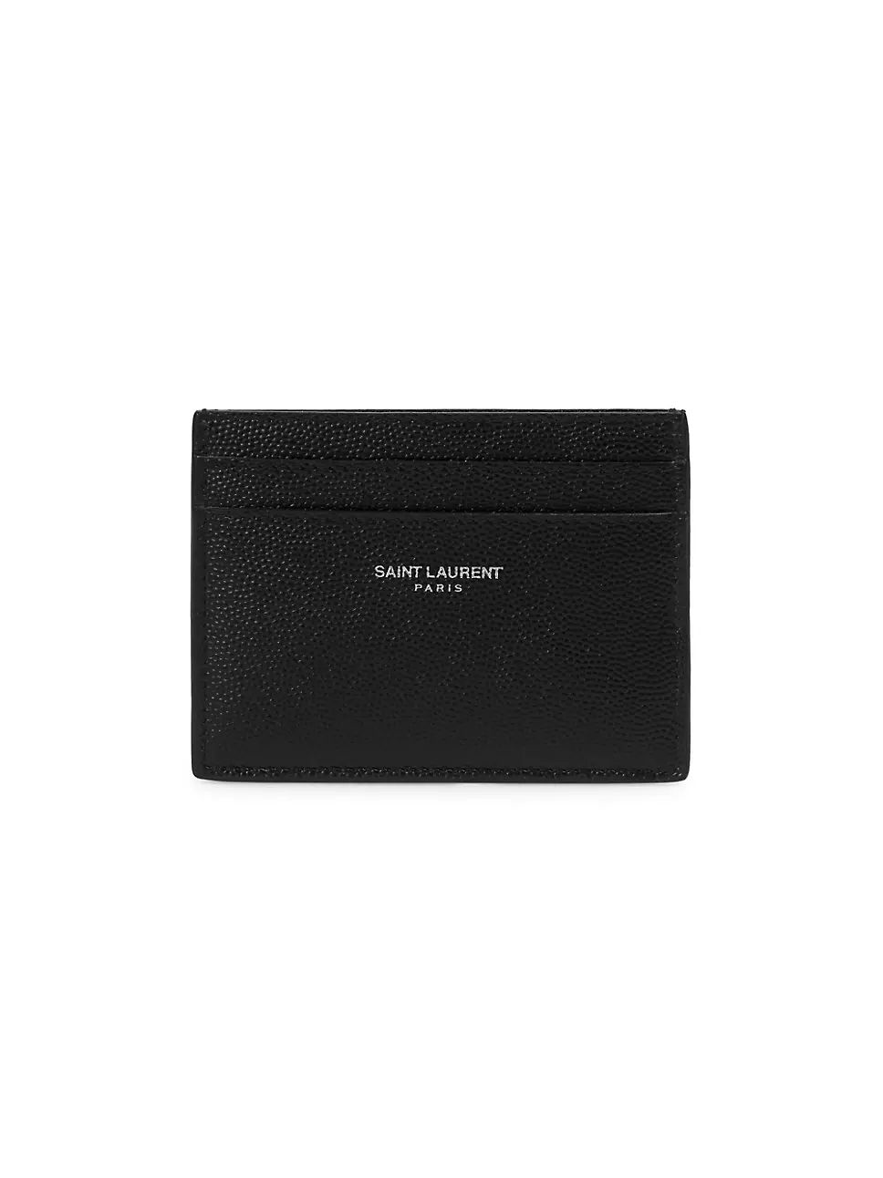 Saint Laurent Grain Leather Card Case | Saks Fifth Avenue
