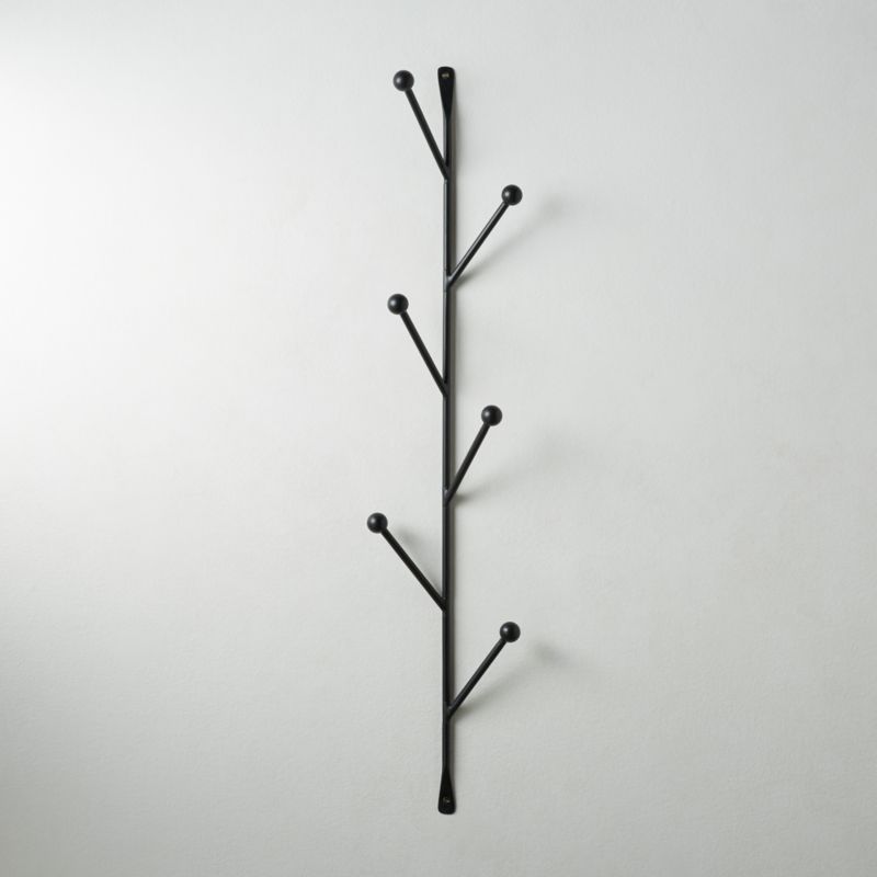 Barker Matte Black Vertical Wall Mounted Coat Rack + Reviews | CB2 | CB2