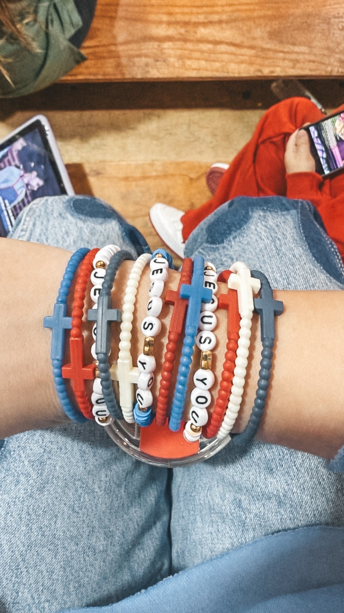 My ballgame stack ❤️🤍💙 
Linked my fav checkered rings too. 
Save on them with code MANDIE 

#LTKOver40