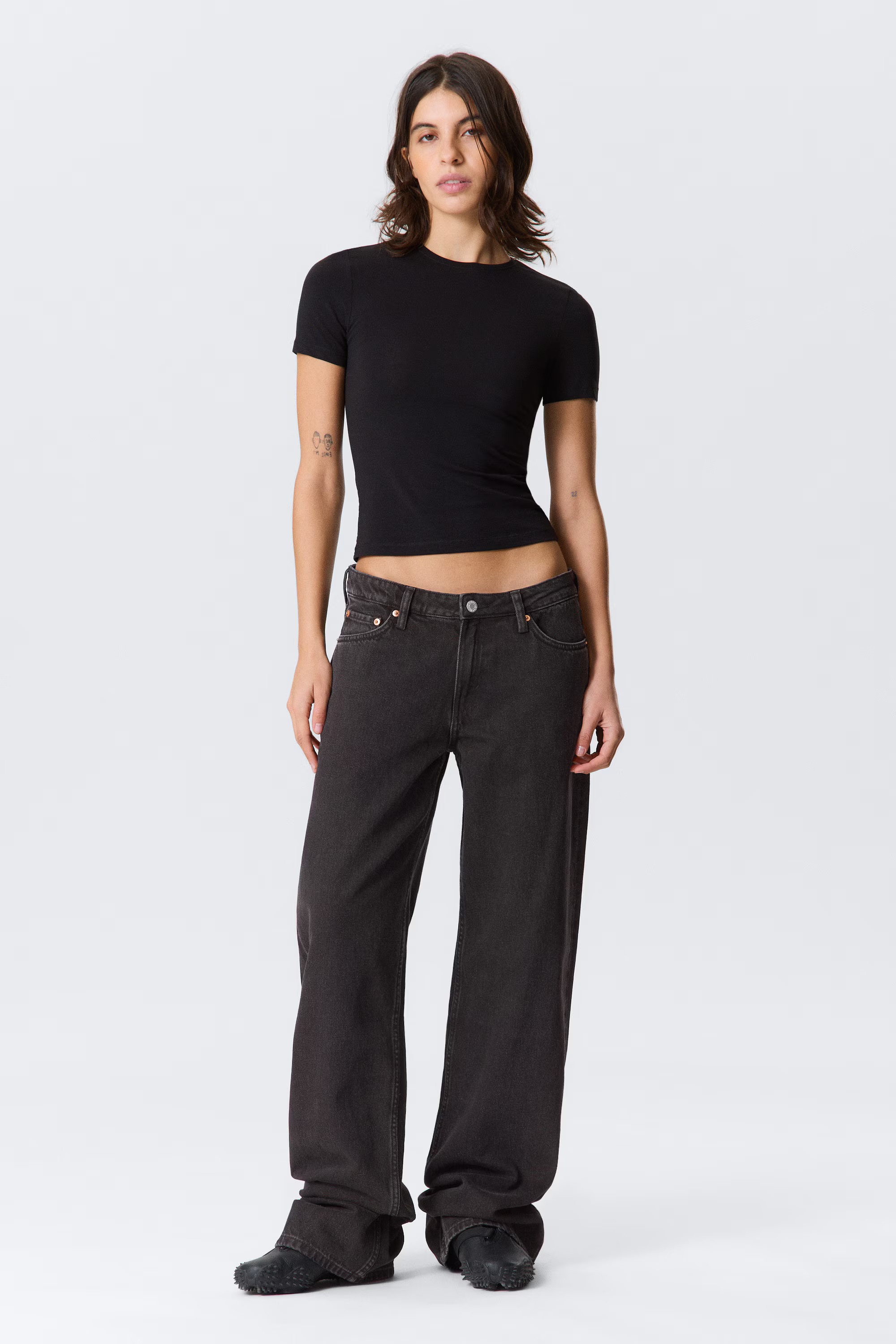 Ample Low Rise Loose Wide Leg Jeans | Weekday