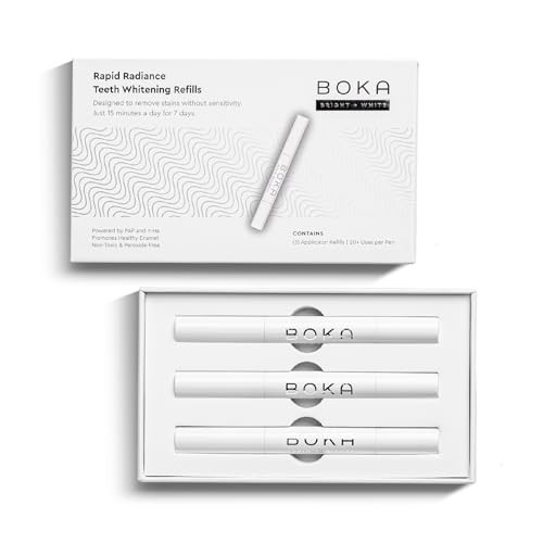 Boka Teeth Whitening Kit 3-Pack Refills w/LED Light for Sensitive Teeth - 15 Minutes for Whiter Teeth, Nano Hydroxyapatite Gel - Peroxide & Fluoride-Free - Perfect for Removing Stains | Amazon (US)