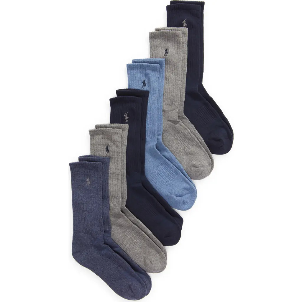Polo Ralph Lauren Assorted 6-Pack Crew Socks in Denim at Nordstrom | Nordstrom