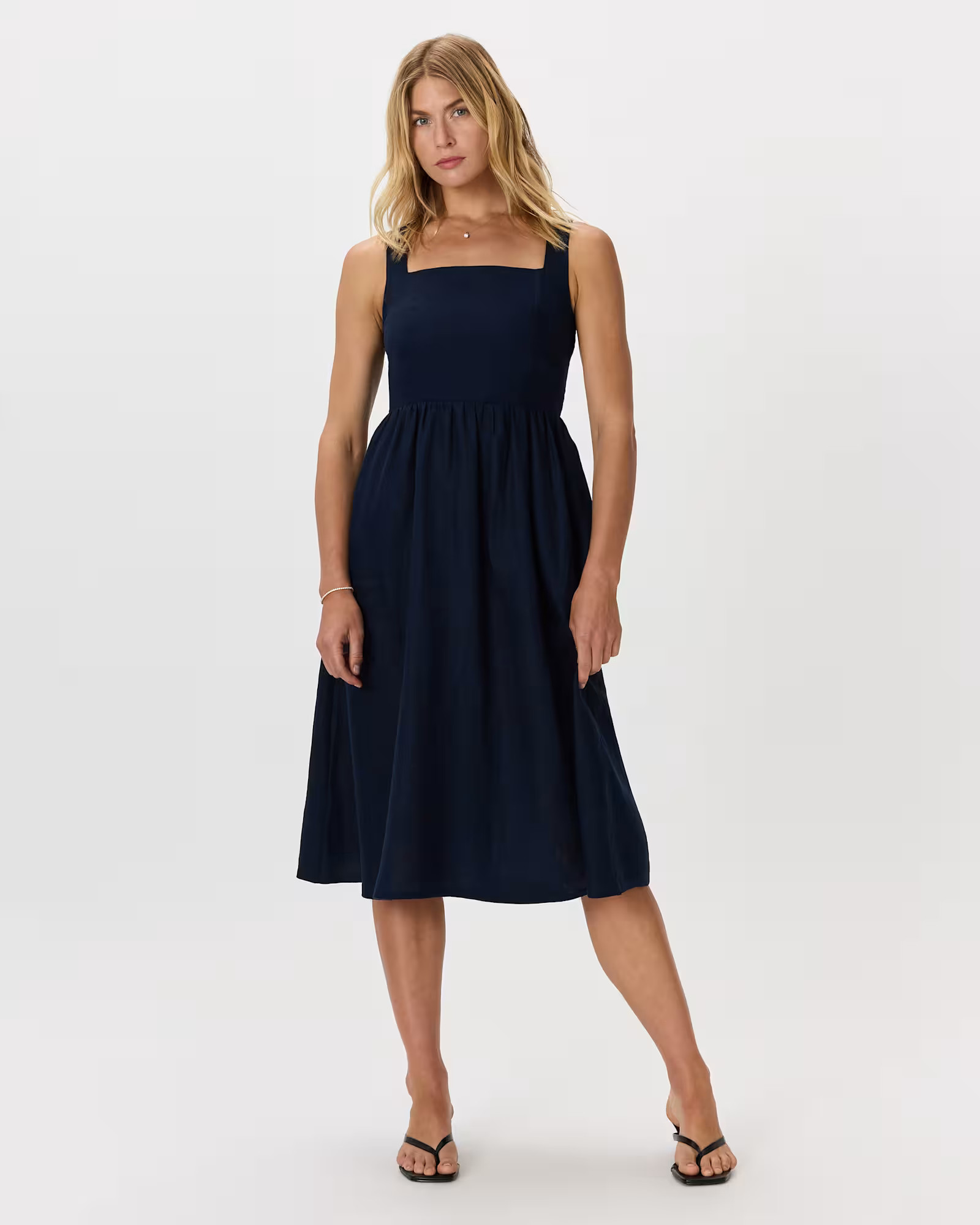 100% European Linen Fit & Flare Midi Dress | Quince