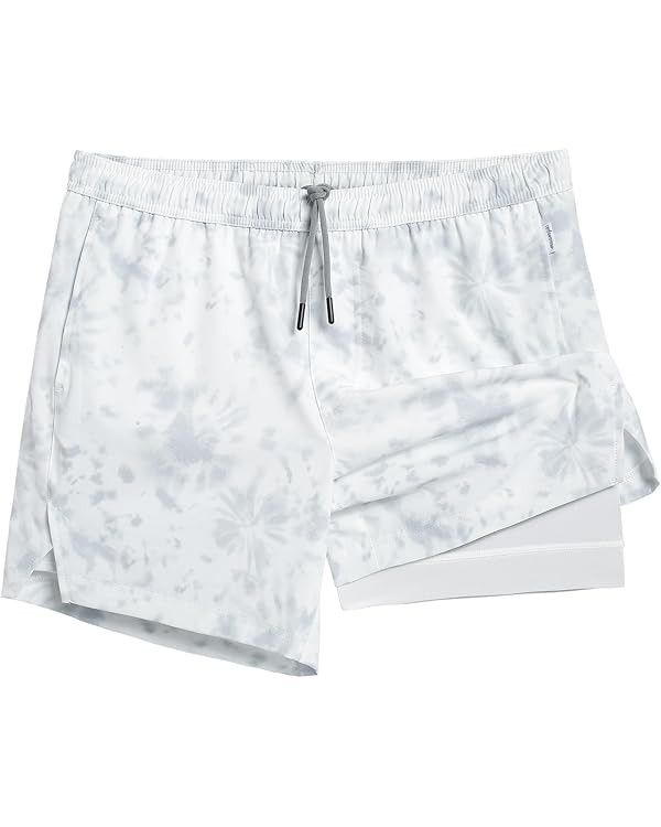 maamgic Mens 5" Gym Running Shorts for Men 2 in 1 Quick Dry Workout Athletic Shorts | Amazon (US)