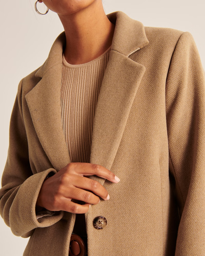 Wool-Blend Blazer Coat | Abercrombie & Fitch (US)