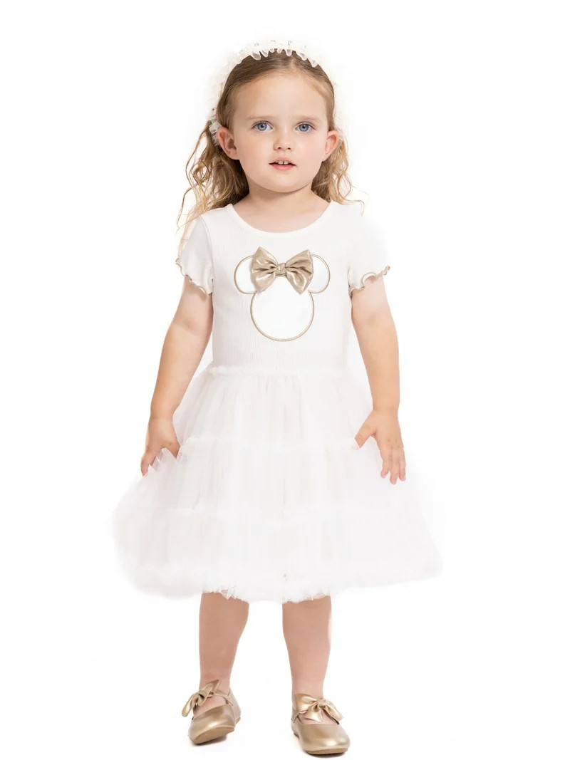 Minnie Mouse Toddler Girls' Bow Tutu Dress with Short Sleeves, Sizes 12M-5T - Walmart.com | Walmart (US)