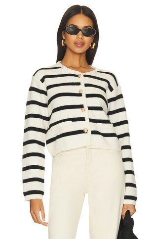 Line & Dot Benni Stripe Cardigan in Cream & Black from Revolve.com | Revolve Clothing (Global)