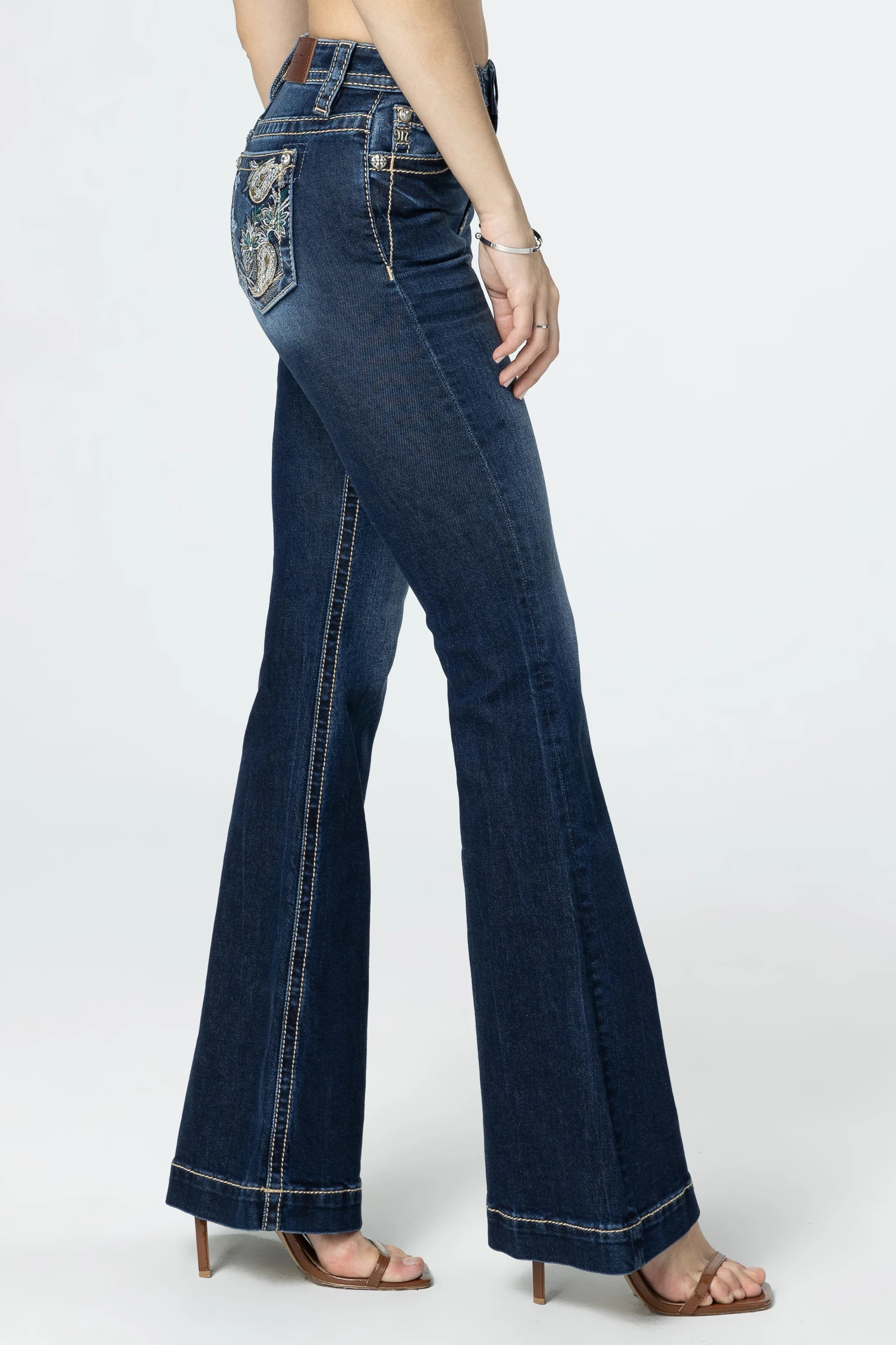 Teal Paisley Flare Jeans | Miss Me