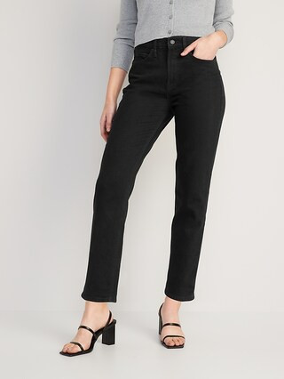 Extra High-Waisted Sky-Hi Straight Black Jeans for Women | Old Navy (US)