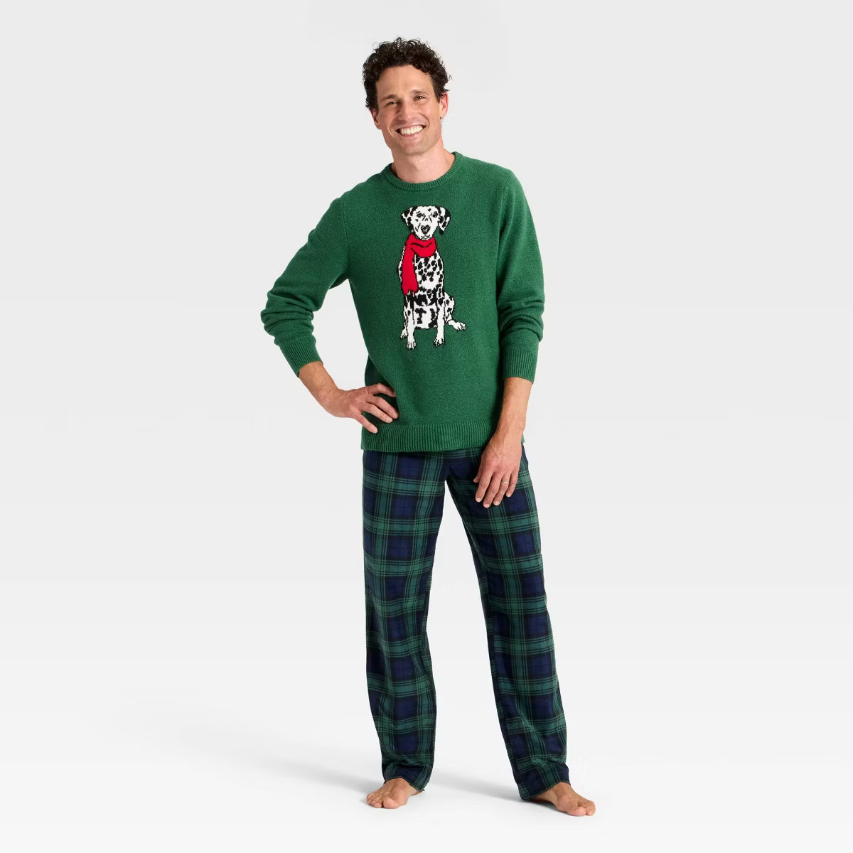 Men's Plaid Microfleece Holiday Matching Family Pajama Pants - Wondershop™ Navy Blue | Target