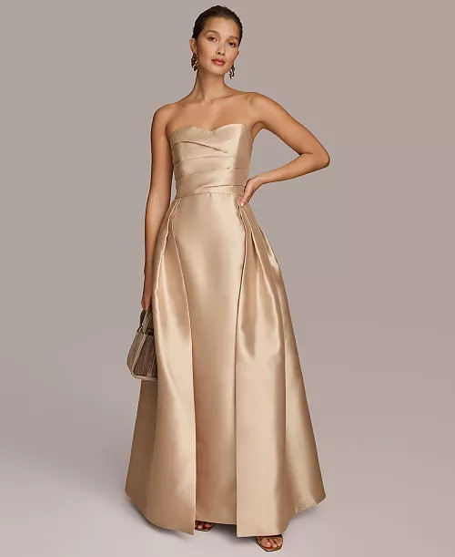 Donna Karan New York Women's Sweetheart-Neck Pleated Gown - Macy's | Macy's