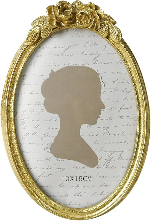 Sunlit Vintage Picture Frame 4x6 Inch, Oval Antique Photo Frames with Glass Front, Luxury Photo D... | Amazon (US)