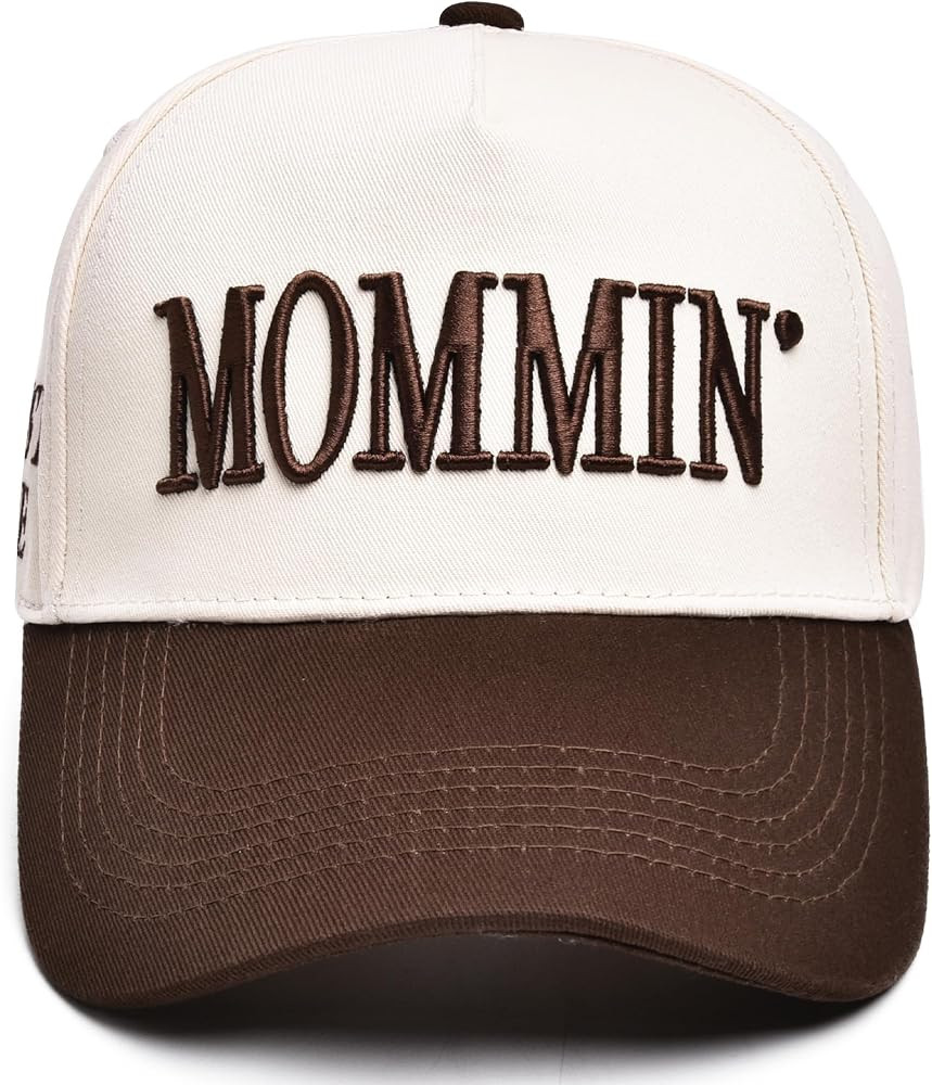 Women\u2019s Mommin Trucker Hat \u2013 Vintage Two-Tone Ponytail Baseball Cap, Embroidered Adjust... | Amazon (US)