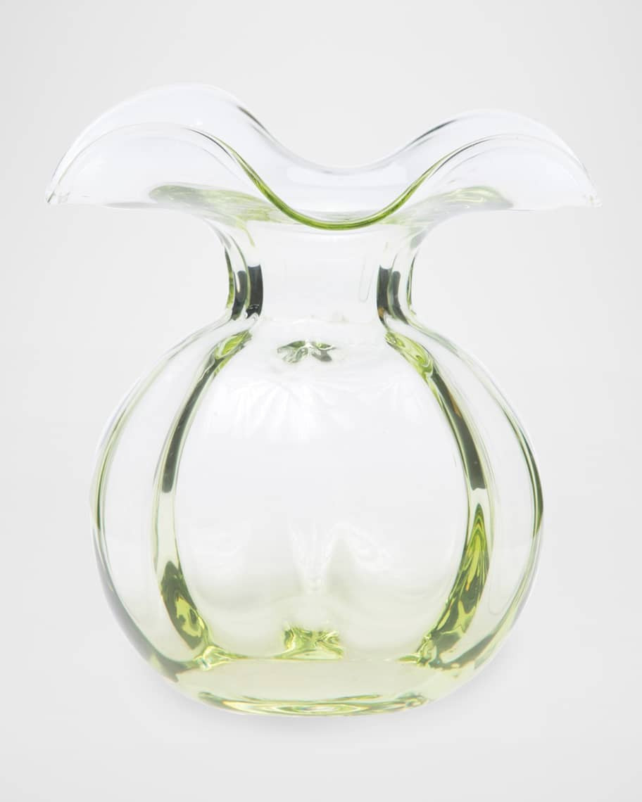 Vietri Hibiscus Glass Green Medium Fluted Vase | Neiman Marcus