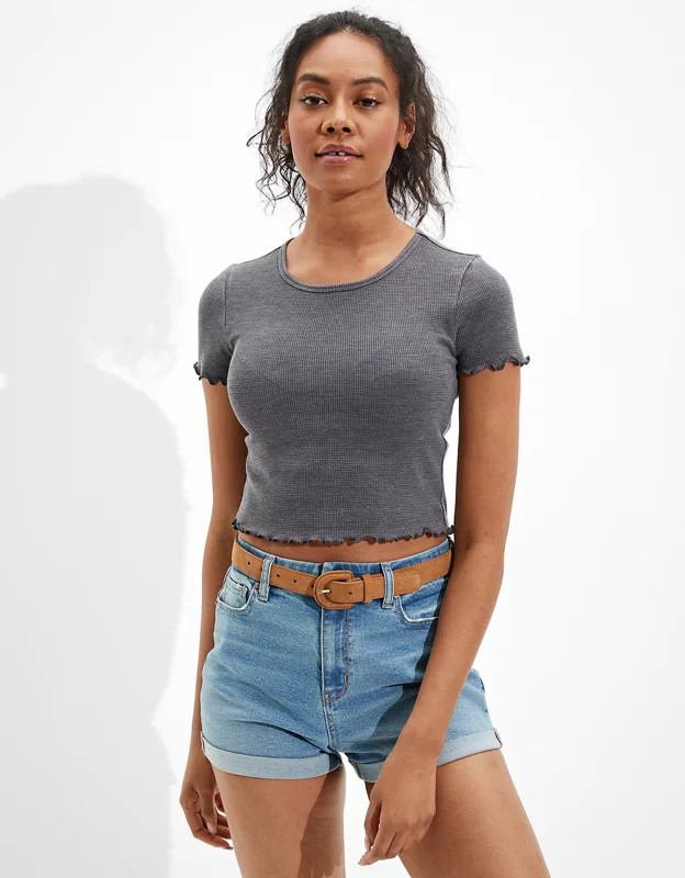 AE Waffle Baby Tee | American Eagle Outfitters (US & CA)