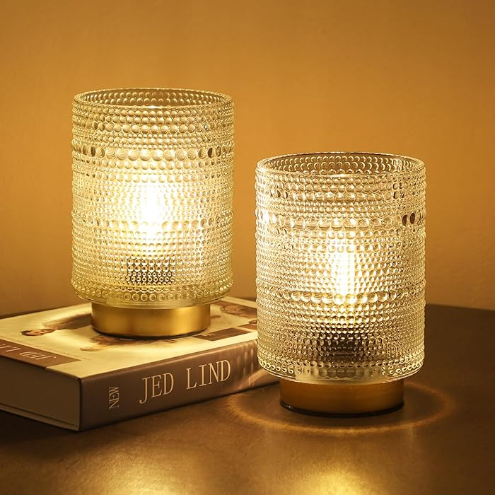 2 Pack Battery Operated Decorative Aesthetic Lamp with Timer for Dorm/Office/ Patio/Bedside/,Smal... | Amazon (US)