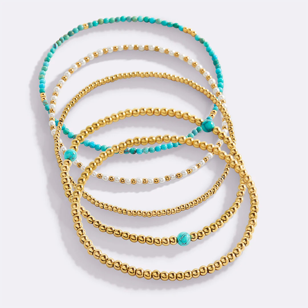 Turquoise Beaded Bracelet Stacking Set | Mint & Lily