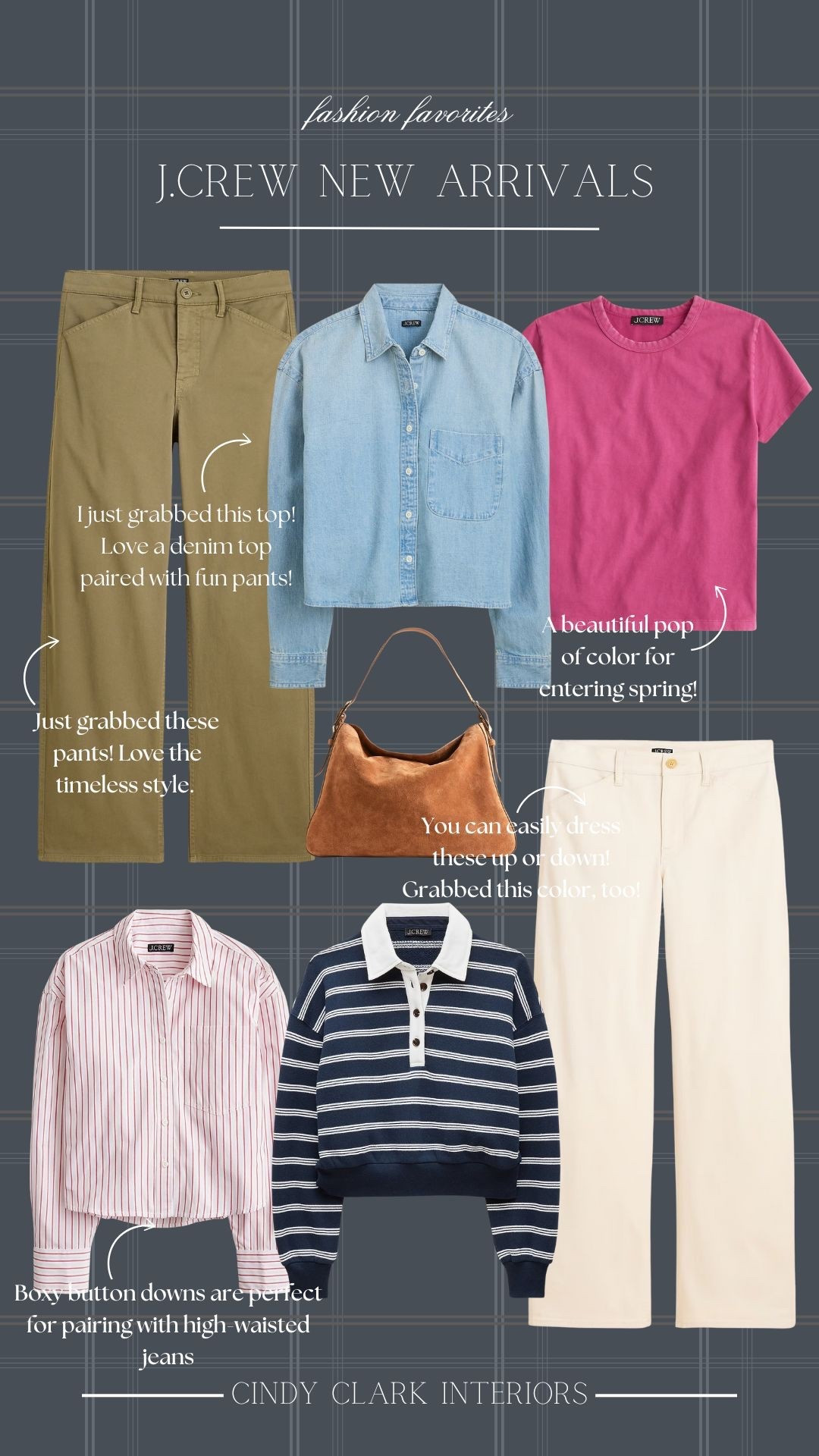 I popped into J.Crew recently and grabbed a few things! The prettiest and timeless pants, a cropped denim top, and a pop of color. Can’t wait to style these pieces! 

#LTKootd #LTKgrwm #LTKSaleAlert