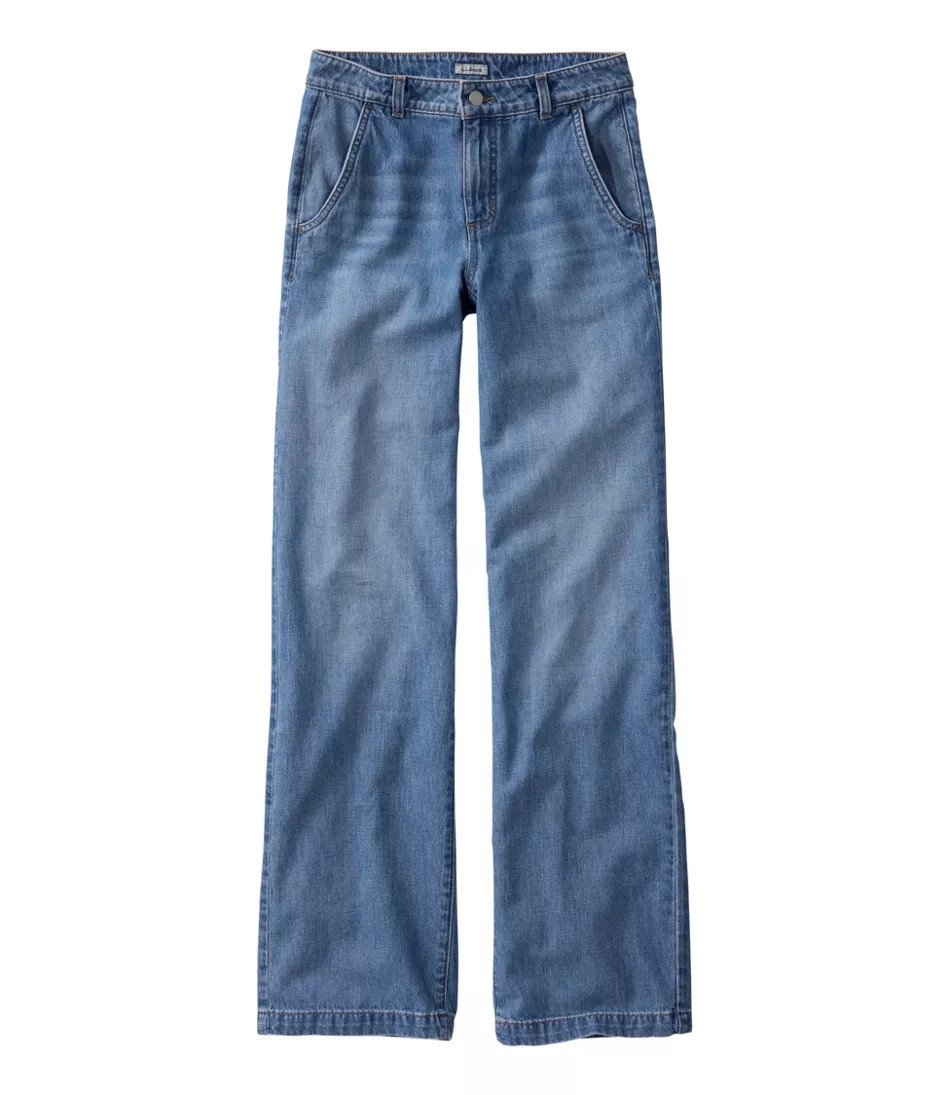 Women's 207 Vintage Lightweight Jeans, High-Rise Wide-Leg Vintage Indigo Wash 12 Medium Tall, Denim L. L.Bean | L.L. Bean