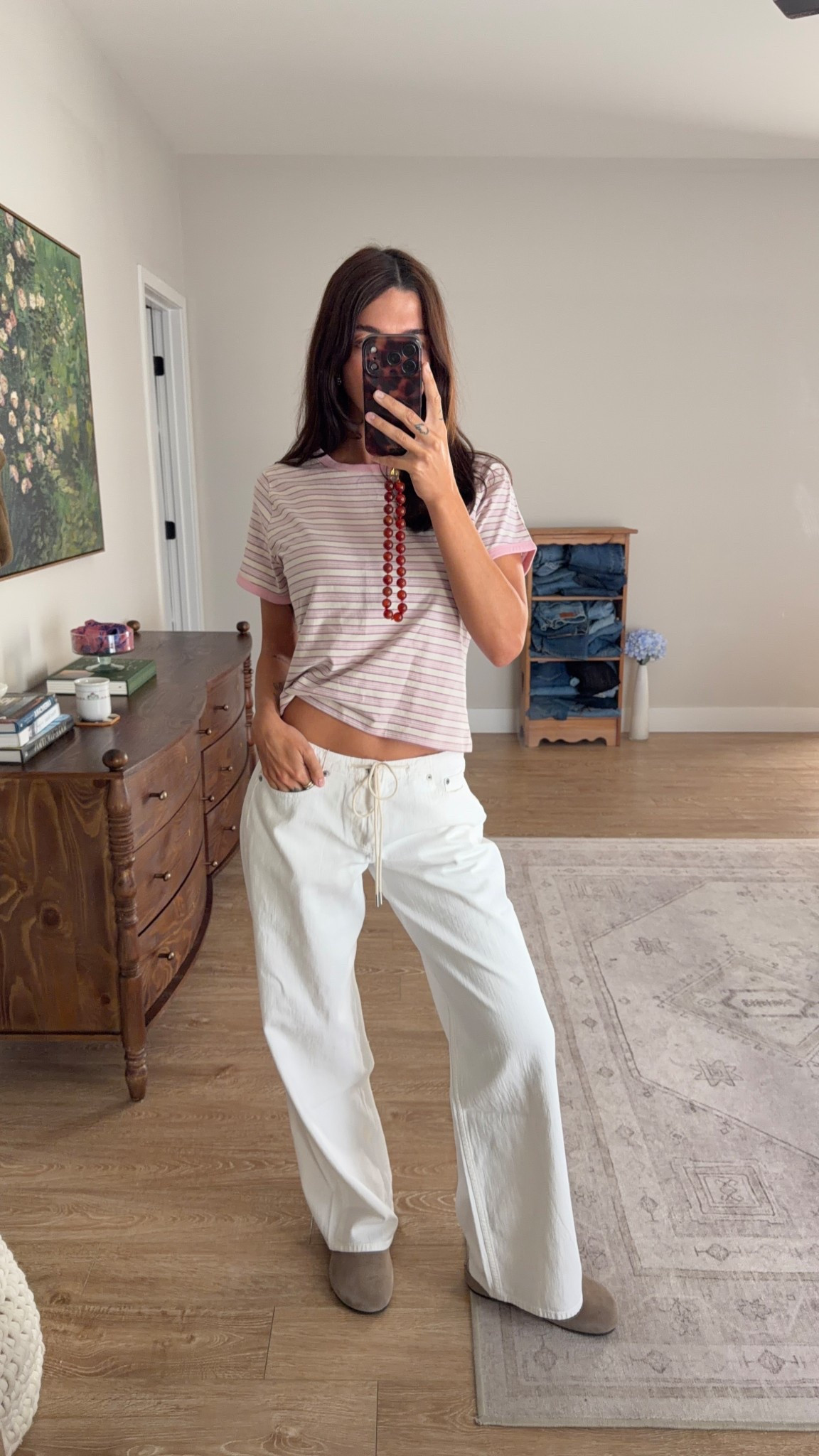 Abercrombie spring outfit! M in top and 25L in pants! I’m 5’8 and they are low rise! Looser fit 

#LTKspring #LTKootd #LTKSaleAlert