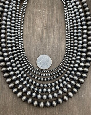Navajo Hand-Strung Pearl Bead Necklaces 3mm 4mm 5mm 6mm 7mm 8mm 10mm 3-6mm 4-8mm  | eBay | eBay US