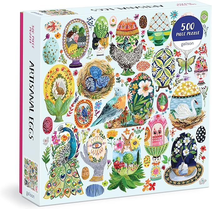 Galison Artisanal Eggs – 500 Piece Puzzle Fun and Challenging Activity with Bright and Bold Art... | Amazon (US)