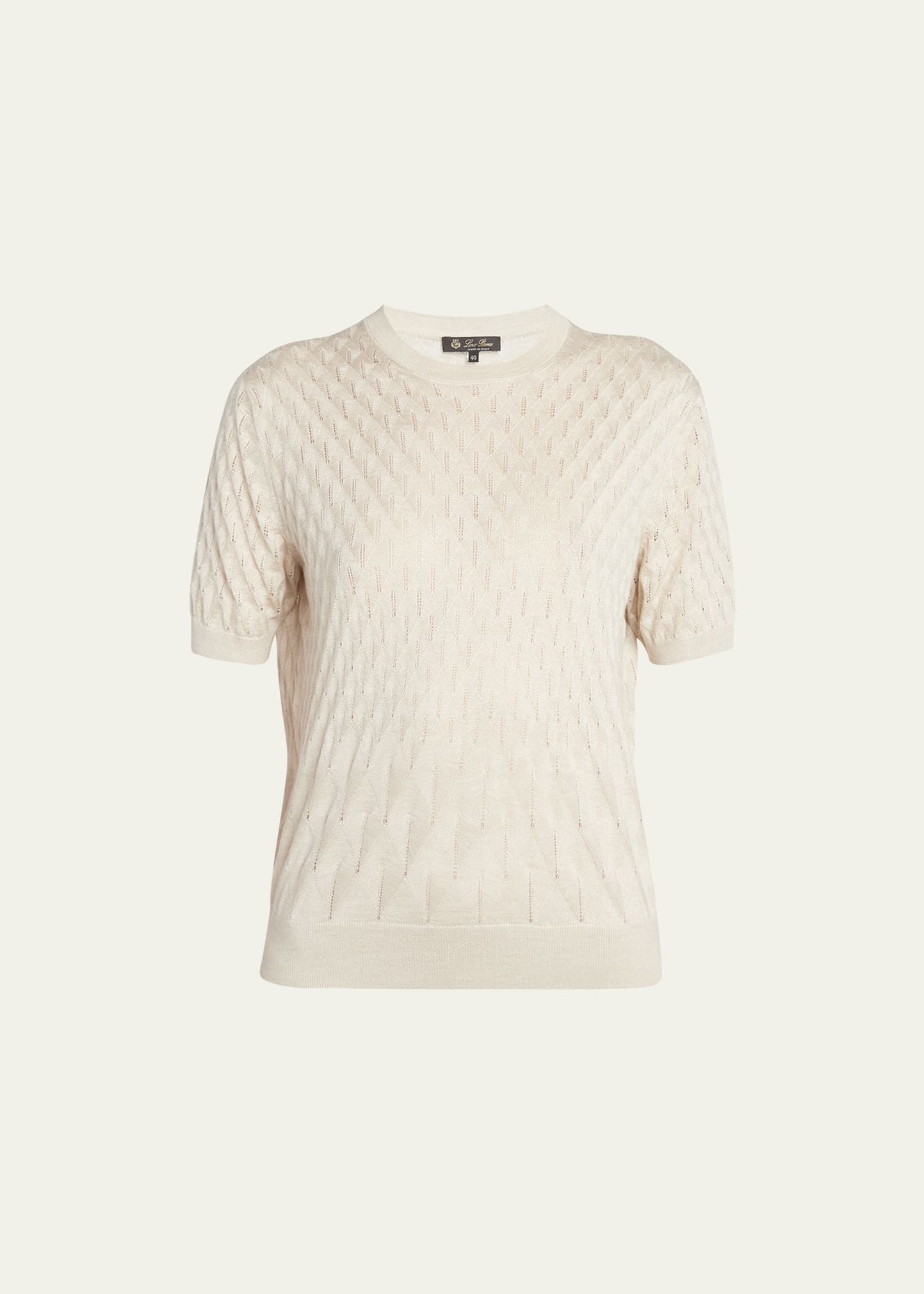 Loro Piana Takao Cashmere Open-Knit Crewneck | Bergdorf Goodman