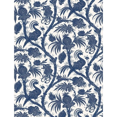 Brewster Balinese Peacock Scalamandre Self Adhesive Wallpaper Indigo | Target