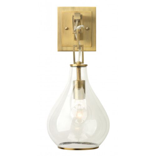 Jamie Young Tear Drop Hanging Wall Sconce Clear Glass Antique Brass | Gracious Style