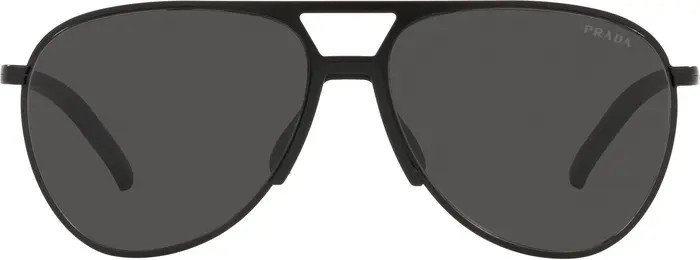 Prada Pilot 59mm Matte Black Aviator Sunglasses | Nordstrom | Nordstrom