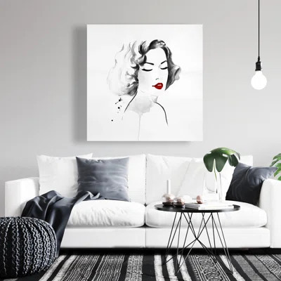 Watercolor Woman - Black Canvas Art for Home Decor | Wayfair North America