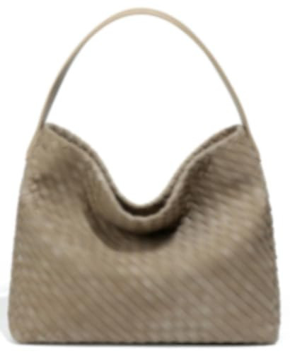 Niction Slouchy Suede Woven Hobo Bags Women Trendy Suede Purse Crossbody Crescent Shoulder Satchel Bag Top Handle Tote Handbag, Grass Green, One Size | Amazon (UK)