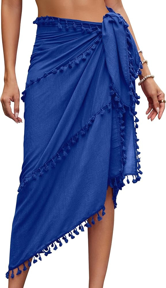Eicolorte Sarong Cover Up Womens Beach Cover Up Bikini Bathing Suit Swimsuit Swimwear Coverup Sar... | Amazon (US)