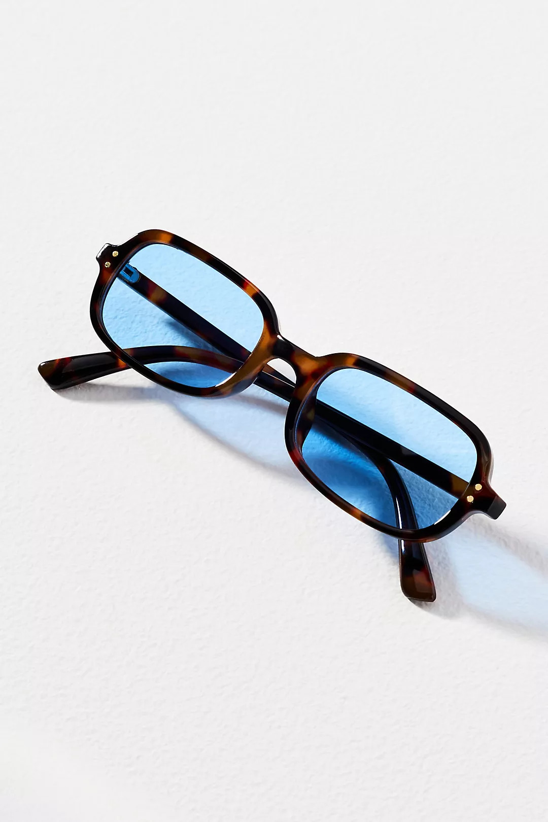 I-SEA Skinny Rectangle Tortoiseshell Sunglasses | Anthropologie (US)