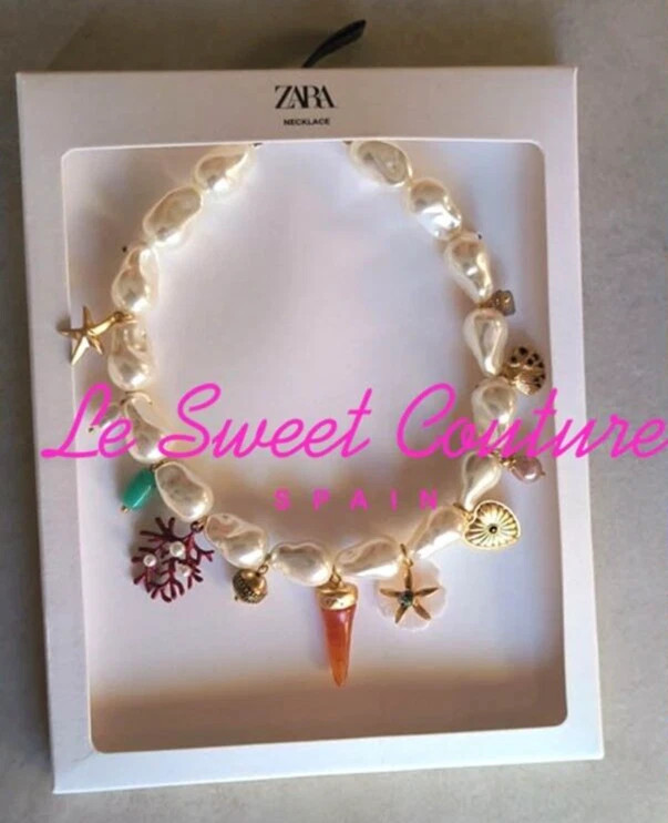 ZARA WOMAN NWT SS24 NECKLACE WITH FAUX PEARLS AND CHARMS 4736/234 | eBay US